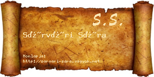 Sárvári Sára névjegykártya
