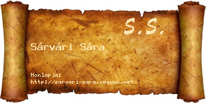 Sárvári Sára névjegykártya